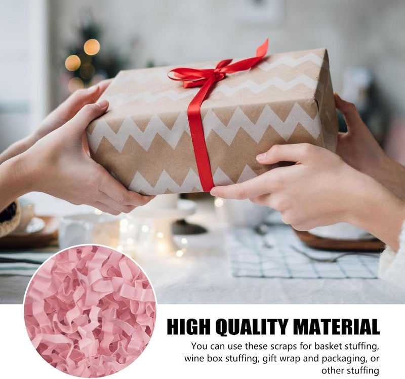 ZEBMOON 1 LB Pink Crinkle Cut Paper Shred Filler Great for Gift Wrapping, Basket Filling, Birthday, Wedding, Halloween, Thanksgiving, Valentine's Day, New Year Party Decorations Filling Supplies A - Image 2